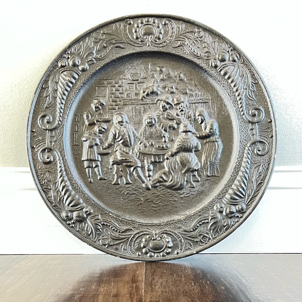 Vintage Metal Hammered Wall Plate, Made in England